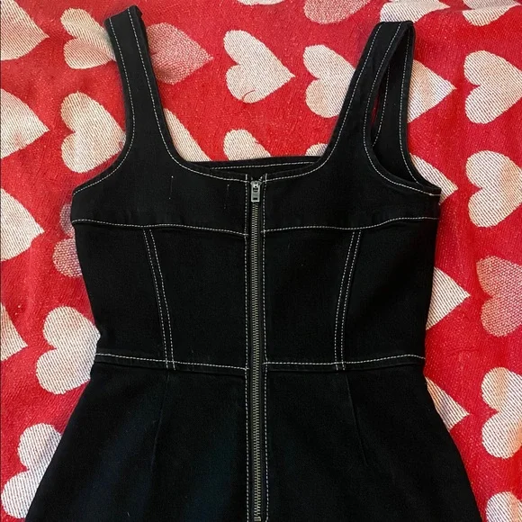 Reformation Davies bustier corset denim little black mini dress size 2 - Picture 8 of 8